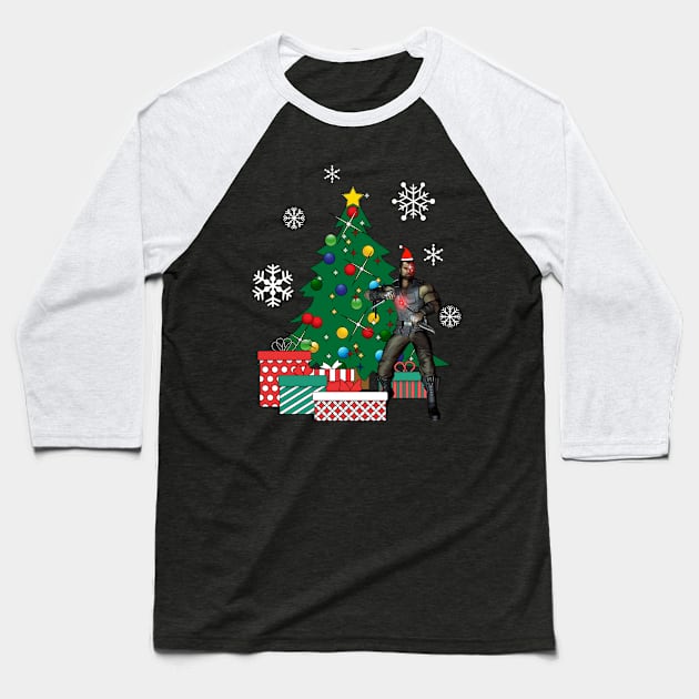 Kano Around The Christmas Tree Mortal Kombat Baseball T-Shirt by Nova5